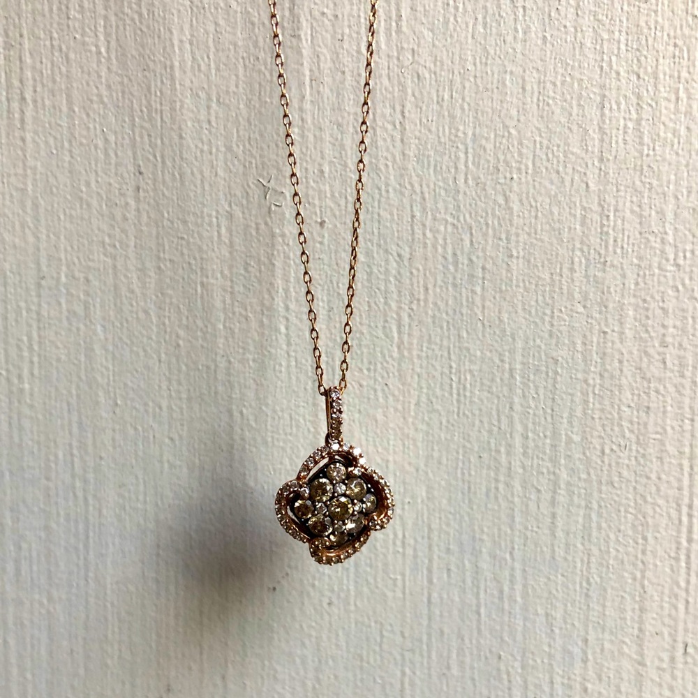 14K Rose Gold Le Vian Chocolate Diamond Necklace 16”